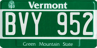 VT license plate BVY952