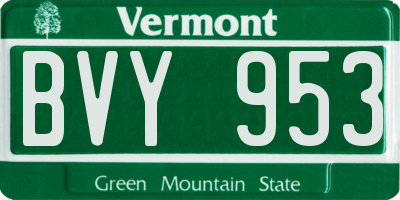 VT license plate BVY953