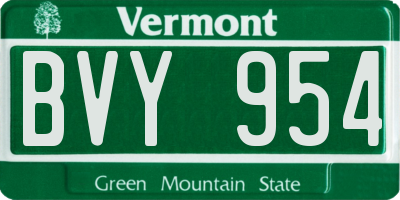 VT license plate BVY954