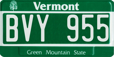 VT license plate BVY955