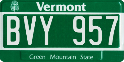 VT license plate BVY957