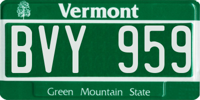 VT license plate BVY959
