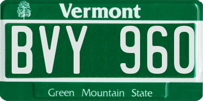 VT license plate BVY960
