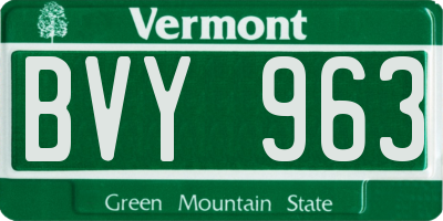 VT license plate BVY963