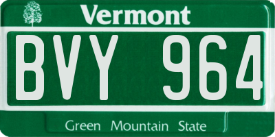 VT license plate BVY964