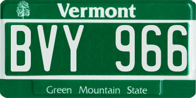 VT license plate BVY966