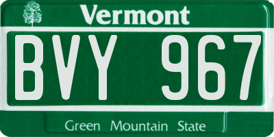 VT license plate BVY967