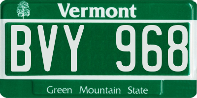 VT license plate BVY968