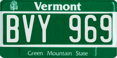 VT license plate BVY969