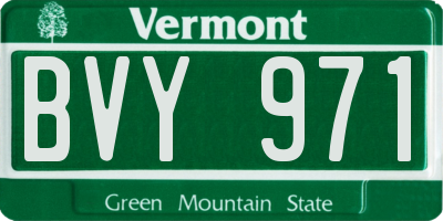 VT license plate BVY971