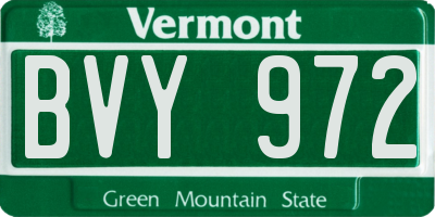 VT license plate BVY972