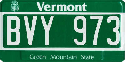 VT license plate BVY973