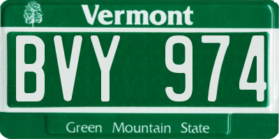 VT license plate BVY974