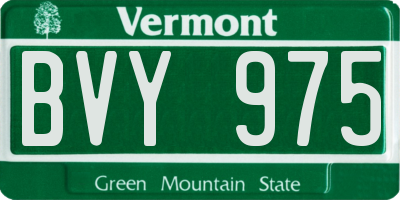 VT license plate BVY975