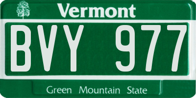 VT license plate BVY977