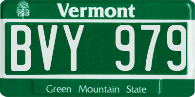 VT license plate BVY979