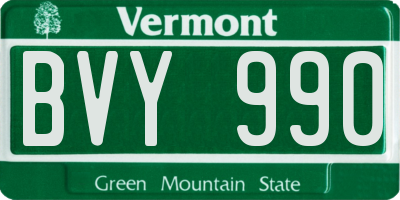 VT license plate BVY990