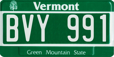 VT license plate BVY991
