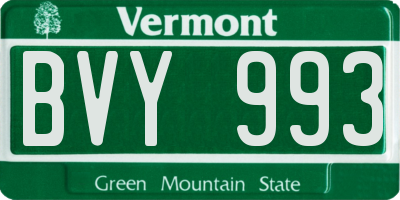 VT license plate BVY993