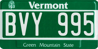 VT license plate BVY995