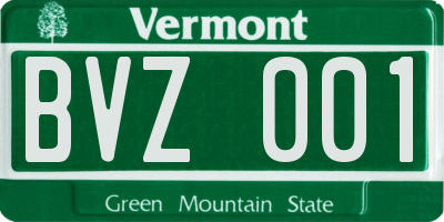 VT license plate BVZ001