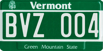 VT license plate BVZ004