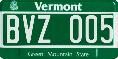 VT license plate BVZ005