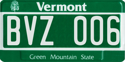 VT license plate BVZ006