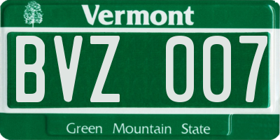 VT license plate BVZ007