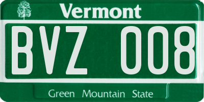 VT license plate BVZ008
