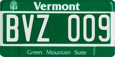 VT license plate BVZ009
