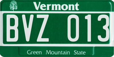 VT license plate BVZ013