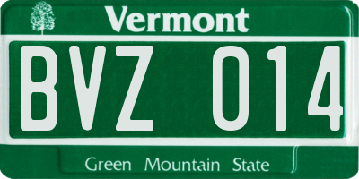 VT license plate BVZ014