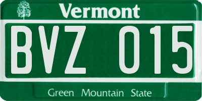 VT license plate BVZ015