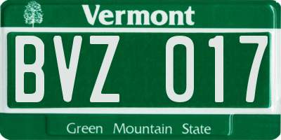 VT license plate BVZ017