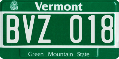 VT license plate BVZ018