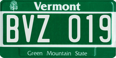 VT license plate BVZ019