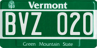 VT license plate BVZ020