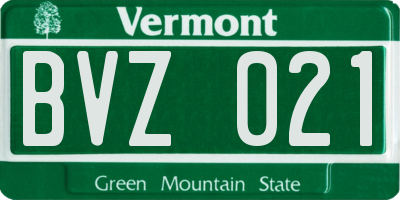 VT license plate BVZ021