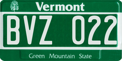VT license plate BVZ022