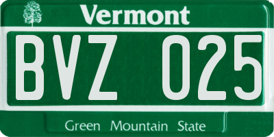 VT license plate BVZ025