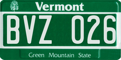 VT license plate BVZ026