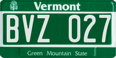 VT license plate BVZ027