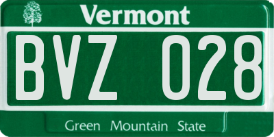 VT license plate BVZ028