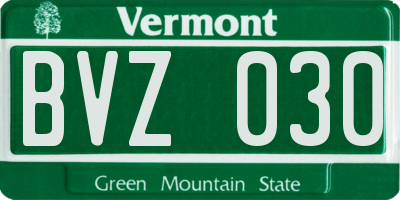 VT license plate BVZ030