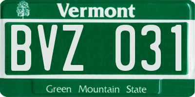 VT license plate BVZ031