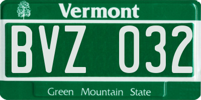 VT license plate BVZ032