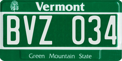 VT license plate BVZ034