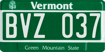 VT license plate BVZ037