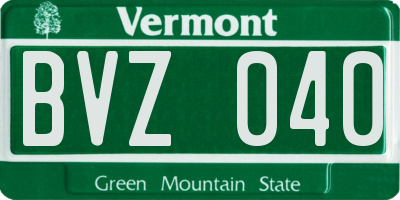 VT license plate BVZ040